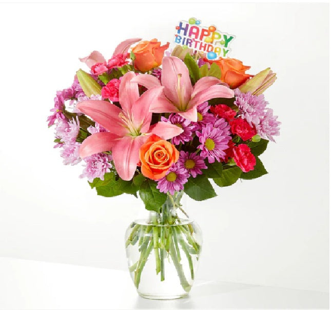 Bouquet with Birthday Topper