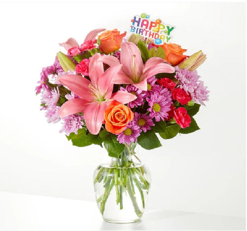 Bouquet with Birthday Topper