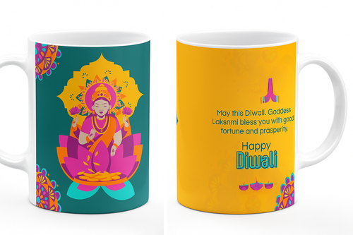 Diwali Goddess Lakshmiji Blessing Mug – 11 oz Ceramic