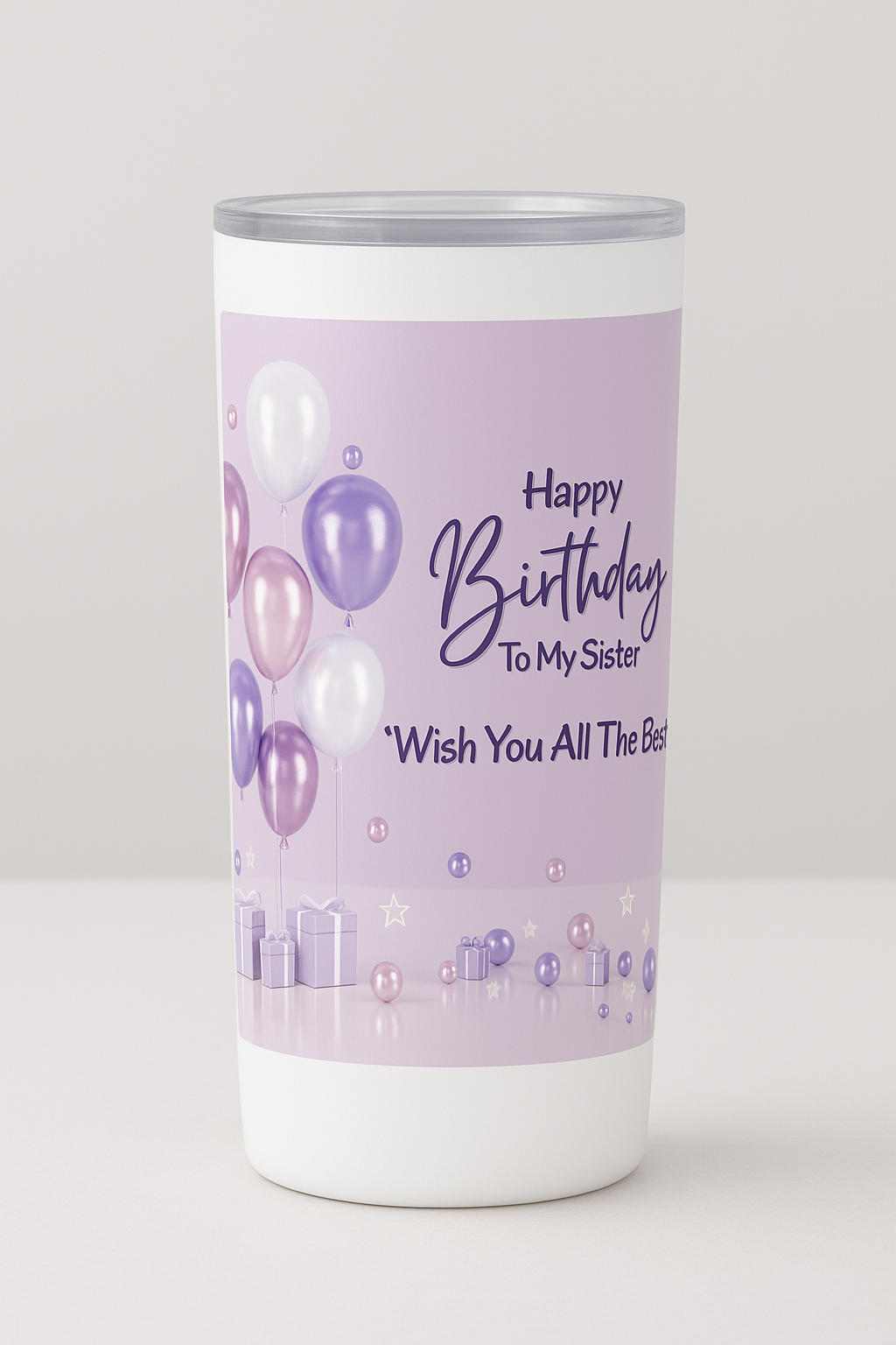 🎁 Happy Birthday Sister – 20oz Tumbler with Straw