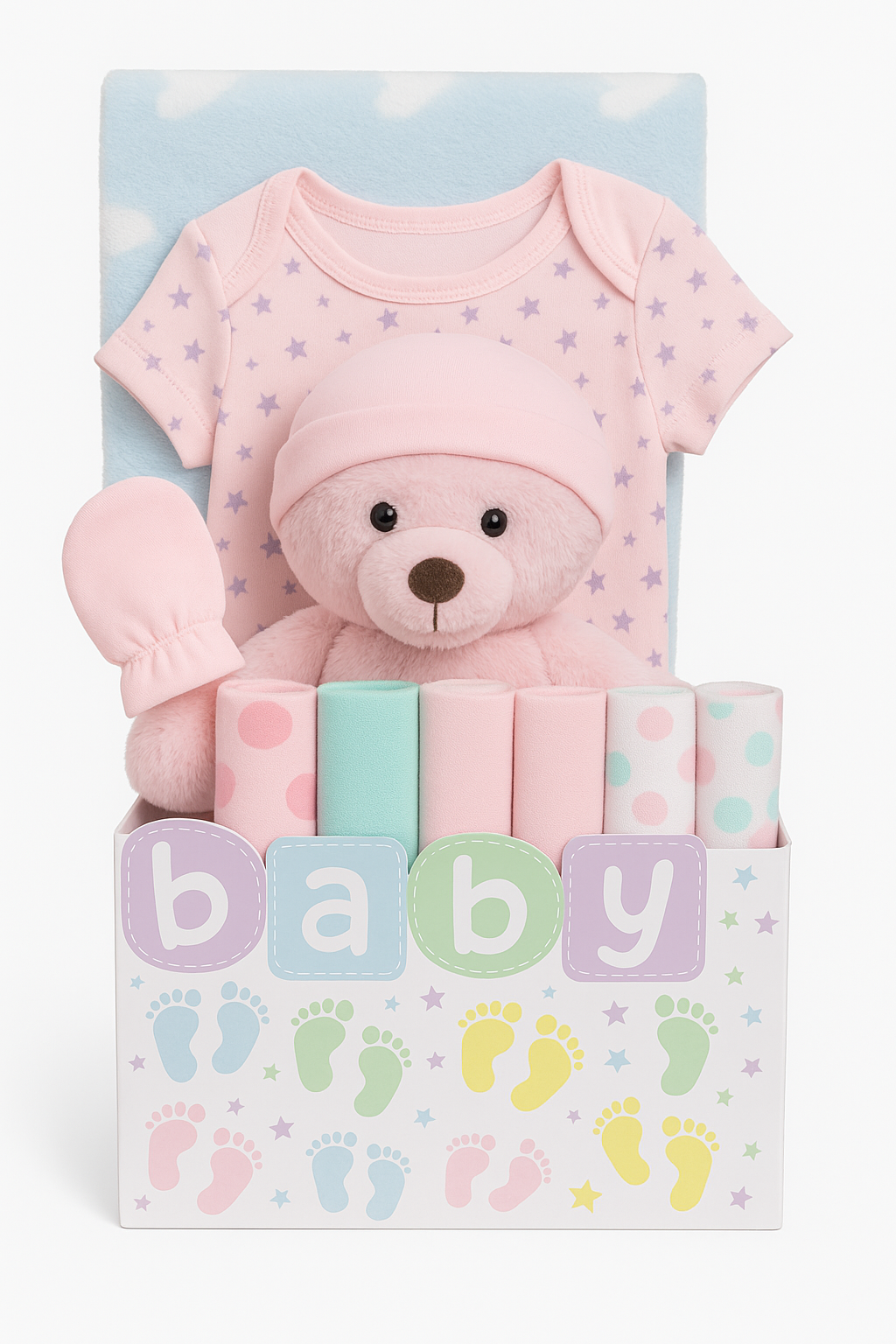 🎁 Baby Gift Box – Newborn Gift Set with Plush Teddy