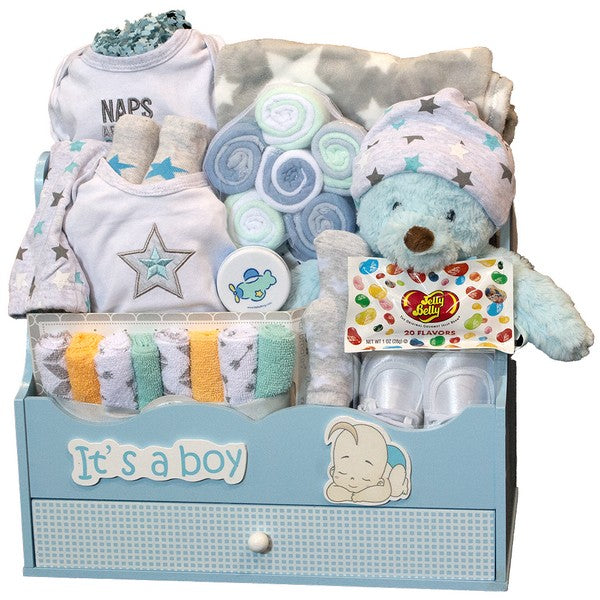 🍼 It’s a Boy – Deluxe Newborn Baby Gift Basket with Plush Bear, Clothing & Essentials