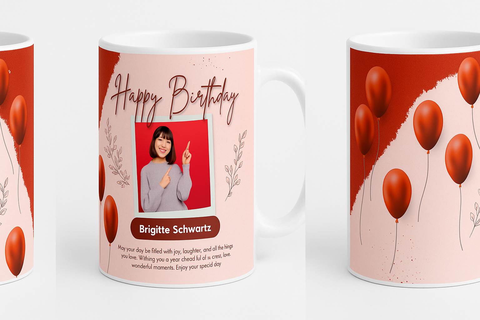 🎉 Personalized Birthday Mug – Custom Name and Photo – 11 oz